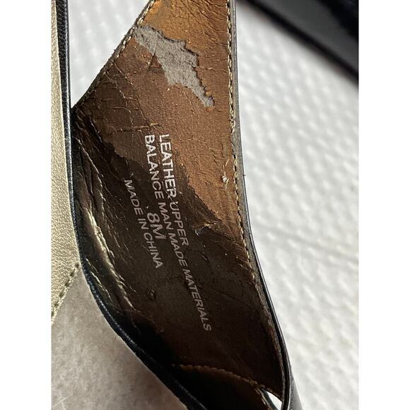 David Tate Black Leather Heel Slingback Sandals Shoes Women's Size 8 - Picture 8 of 9